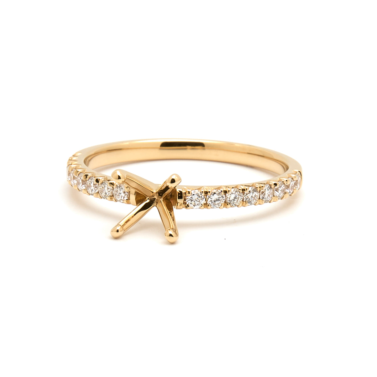 18K Gold Natural Diamond Alina ring mount RM1498 t.c.w. 0.25ct