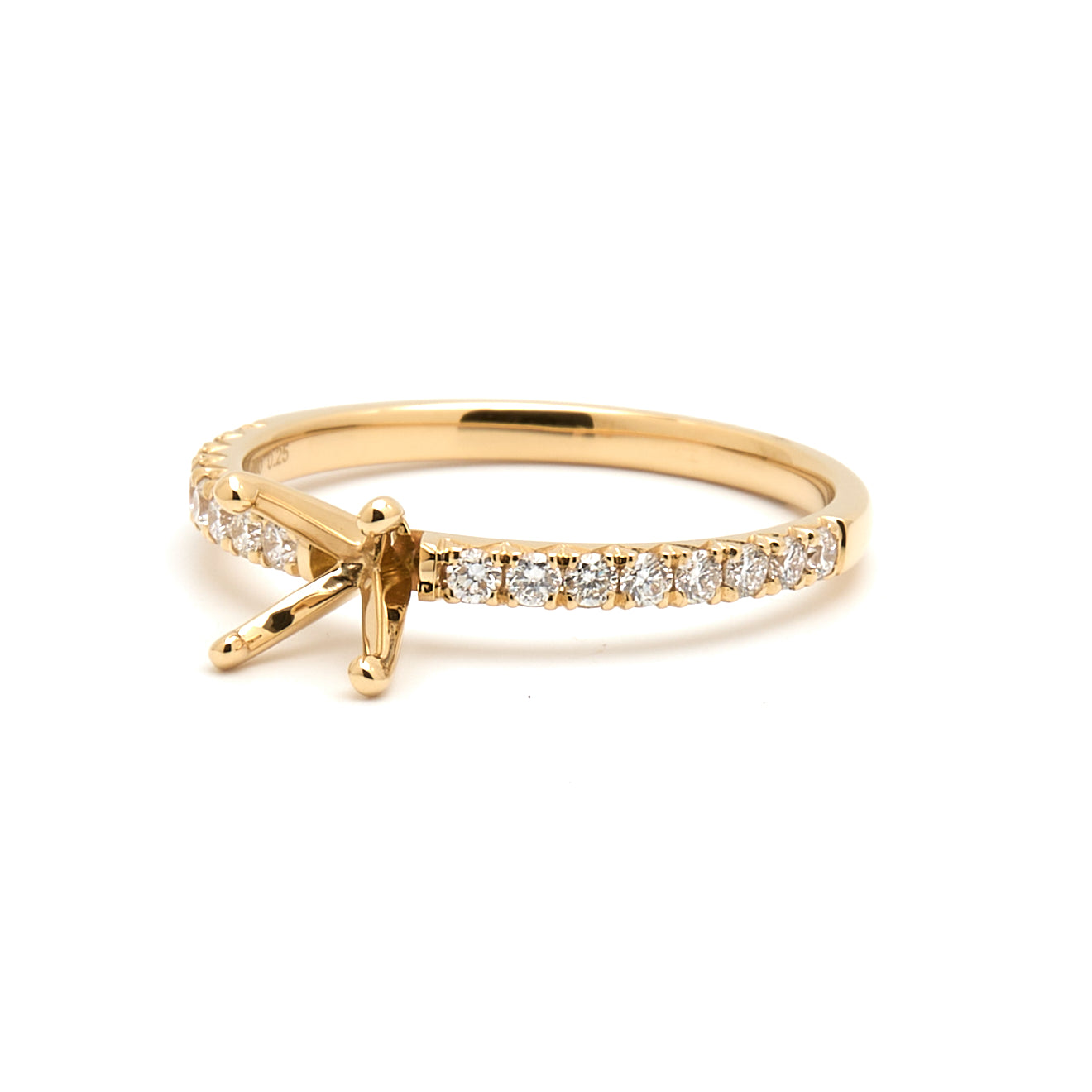 18K Gold Natural Diamond Alina ring mount RM1498 t.c.w. 0.25ct