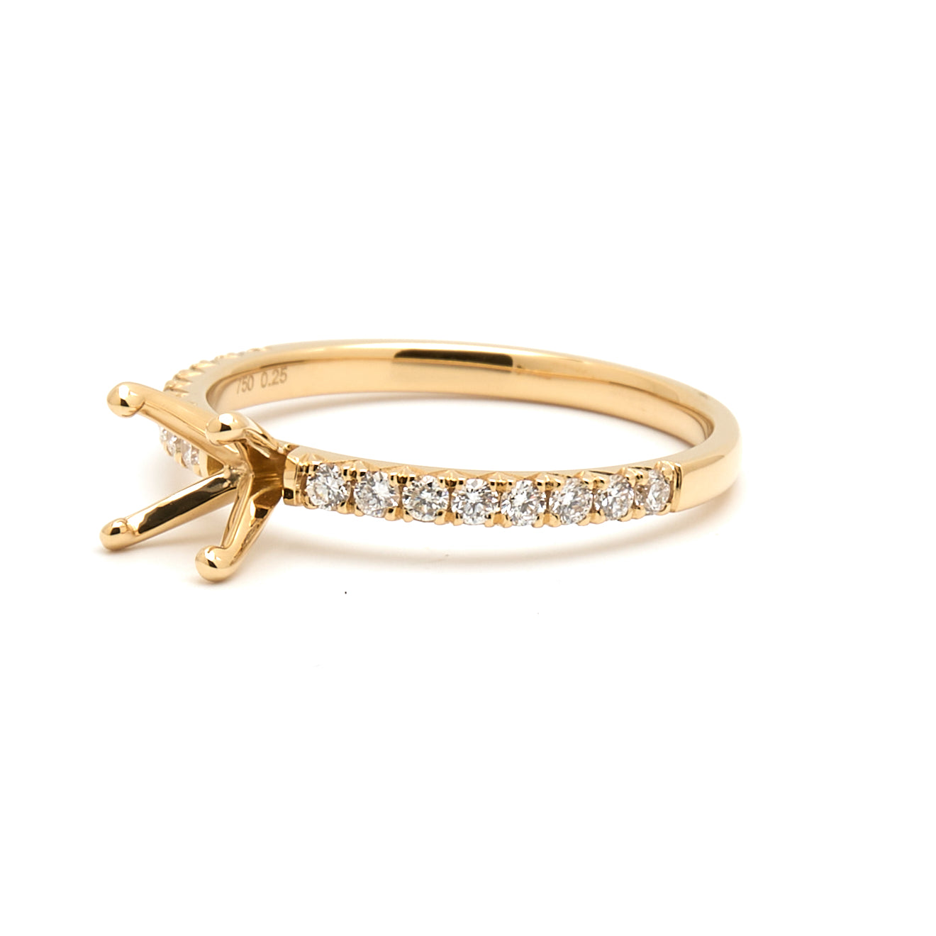 18K Gold Natural Diamond Alina ring mount RM1498 t.c.w. 0.25ct