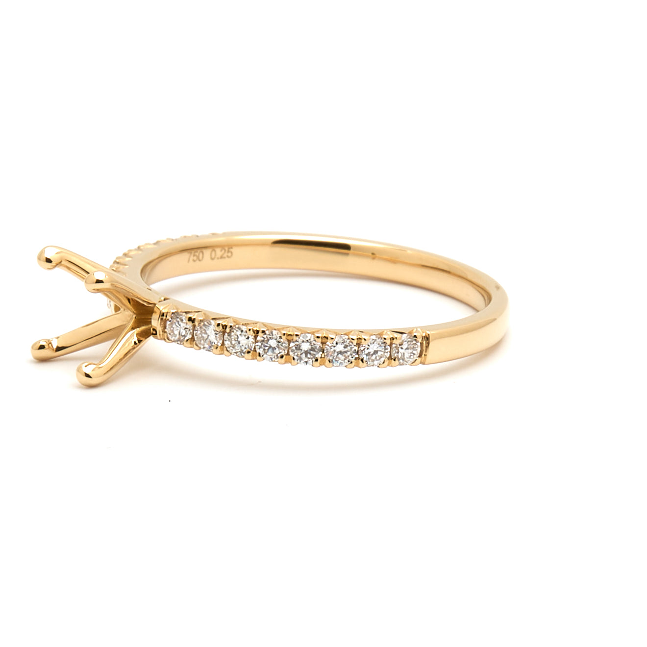 18K Gold Natural Diamond Alina ring mount RM1498 t.c.w. 0.25ct