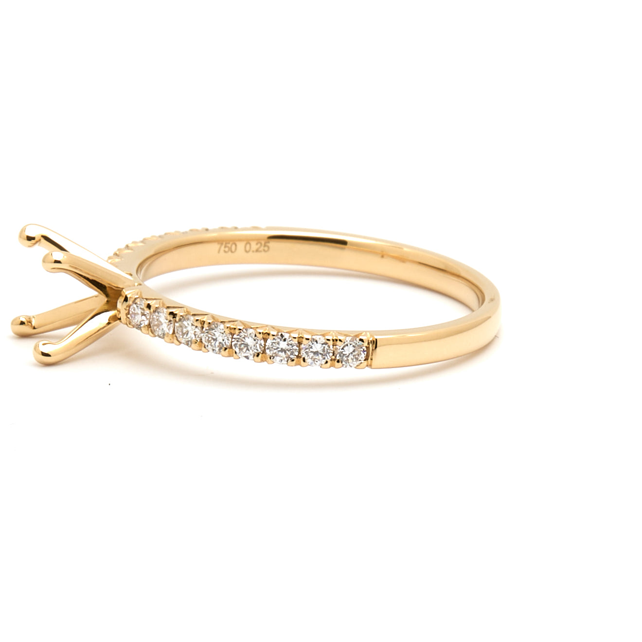 18K Gold Natural Diamond Alina ring mount RM1498 t.c.w. 0.25ct