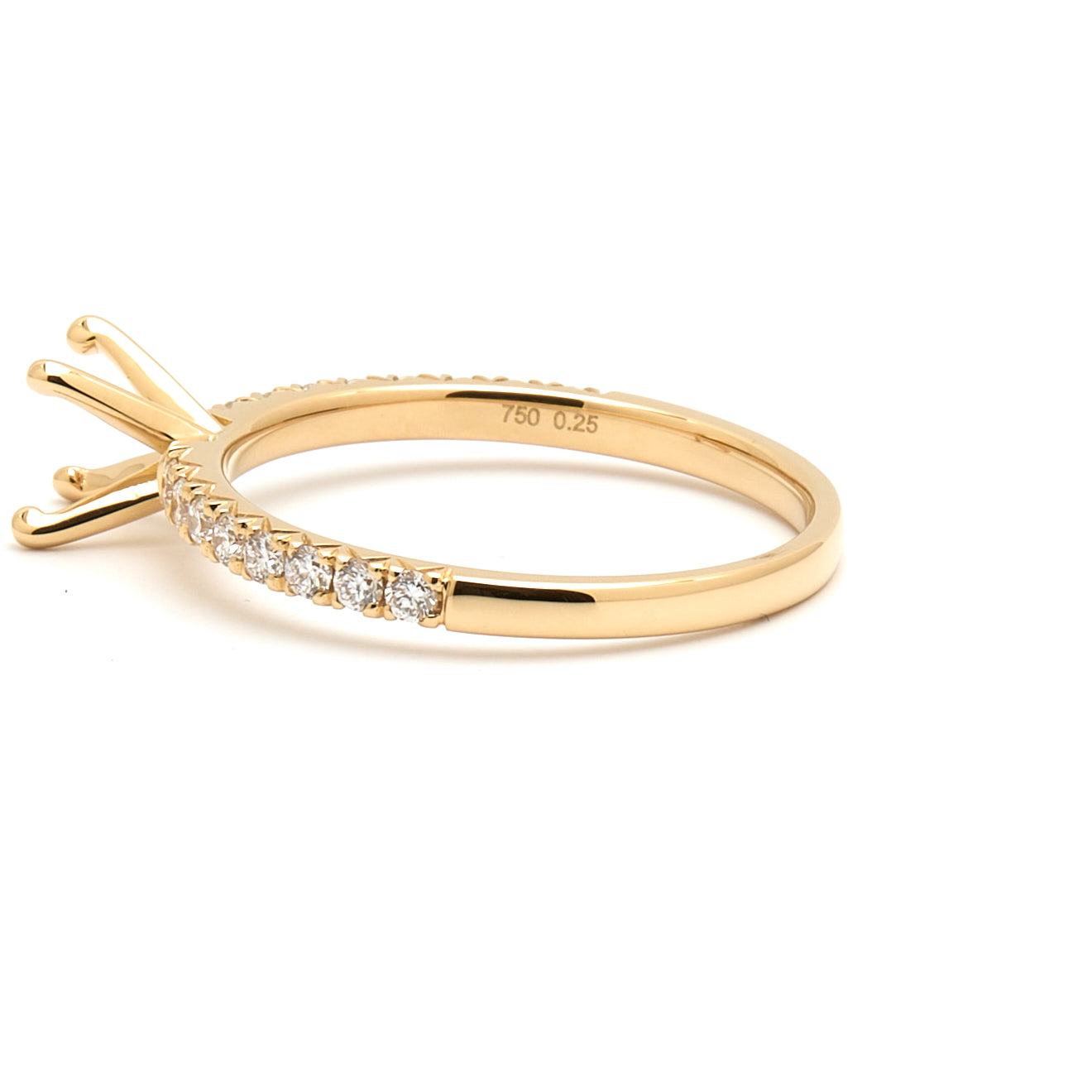 18K Gold Natural Diamond Alina ring mount RM1498 t.c.w. 0.25ct