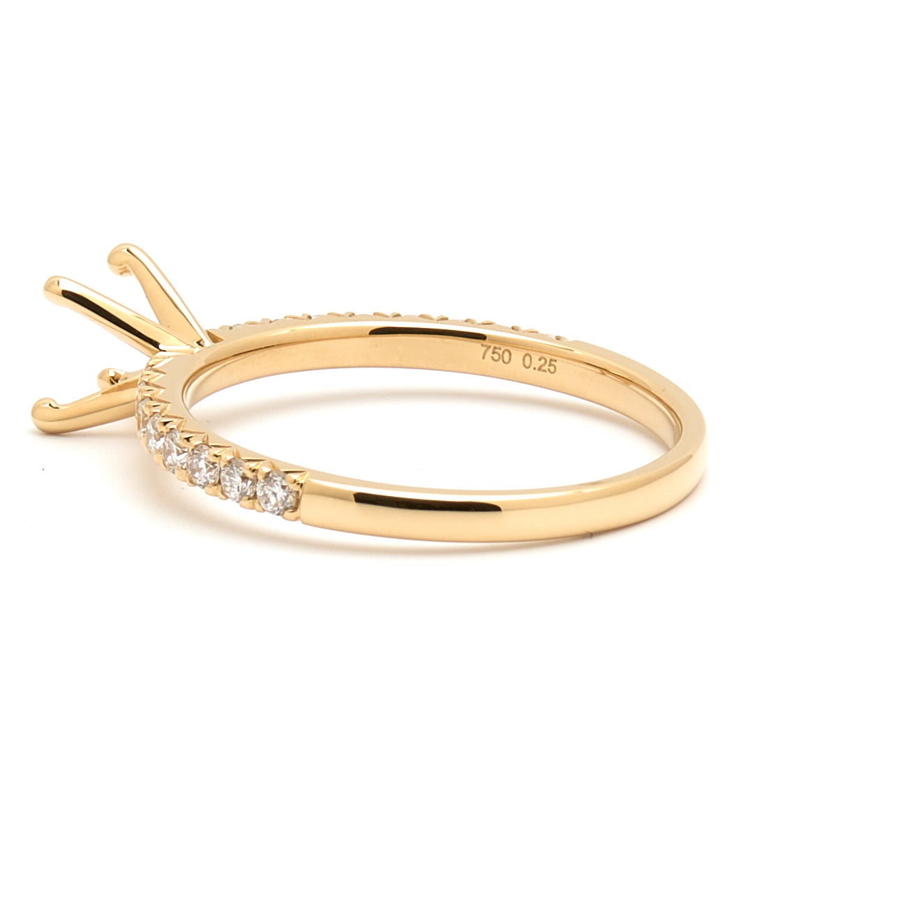18K Gold Natural Diamond Alina ring mount RM1498 t.c.w. 0.25ct