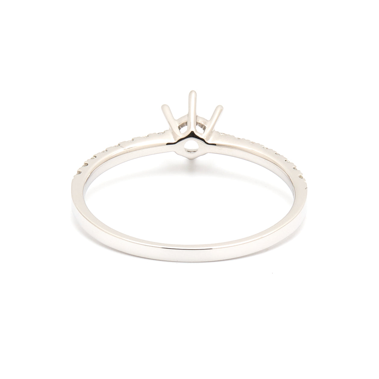 18K Gold Natural Diamond Luna Whisper ring mount MR008 RM1502 0.15ct - FABER JEWELS