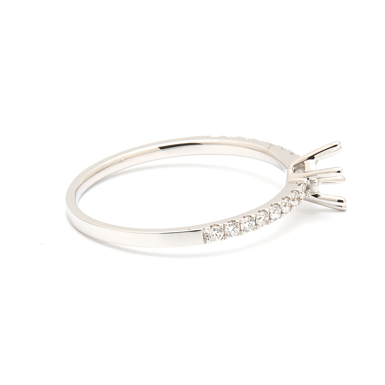 18K Gold Natural Diamond Luna Whisper ring mount MR008 RM1502 0.15ct - FABER JEWELS