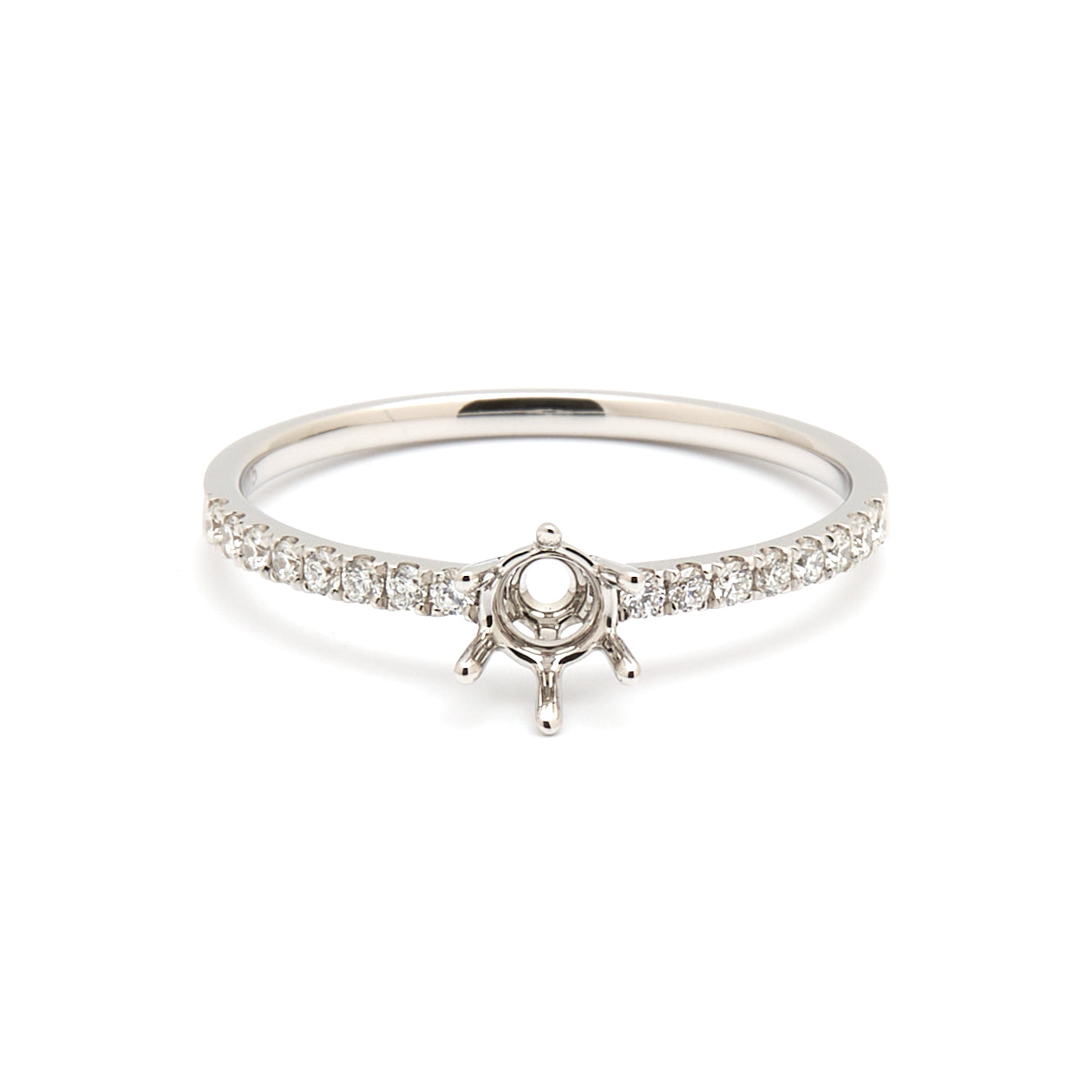 18K Gold Natural Diamond Luna Whisper ring mount MR008 RM1502 0.15ct - FABER JEWELS