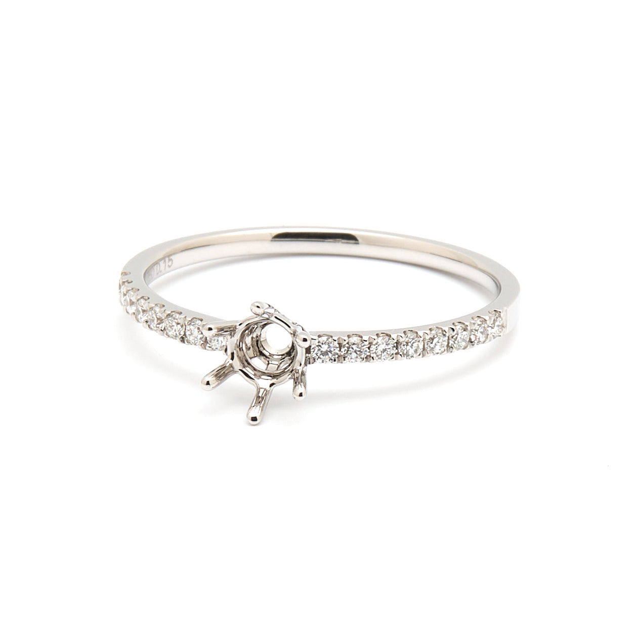 18K Gold Natural Diamond Luna Whisper ring mount RM1502 0.15ct
