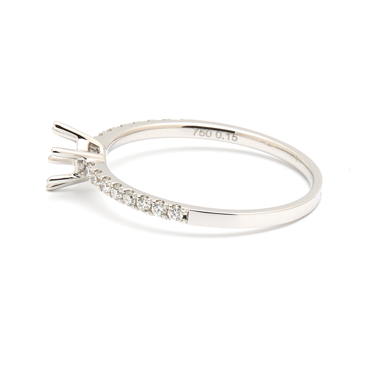 18K Gold Natural Diamond Luna Whisper ring mount RM1502 0.15ct