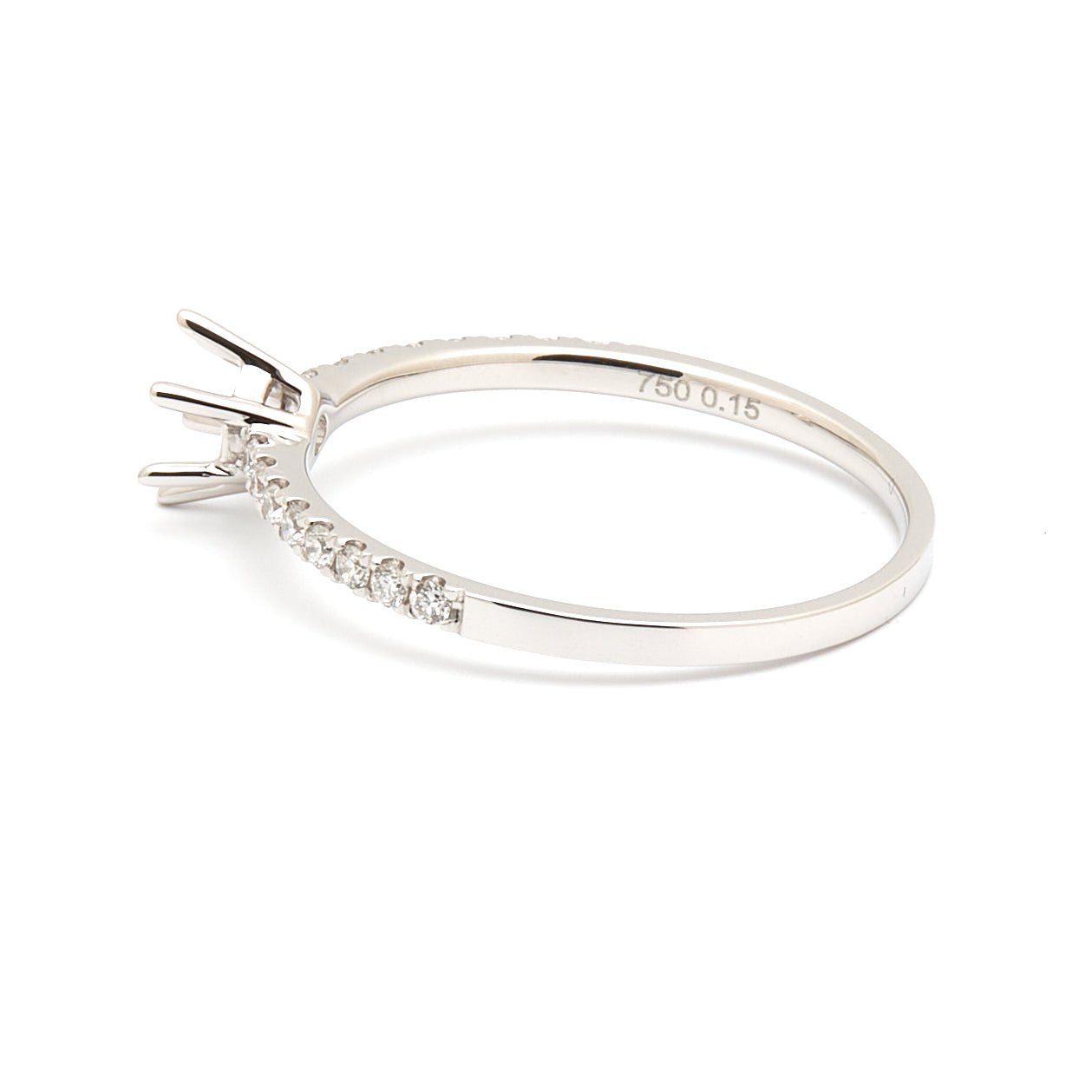 18K Gold Natural Diamond Luna Whisper ring mount RM1502 0.15ct
