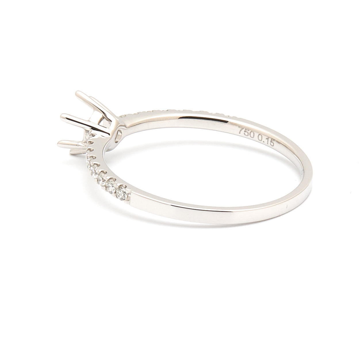 18K Gold Natural Diamond Luna Whisper ring mount RM1502 0.15ct