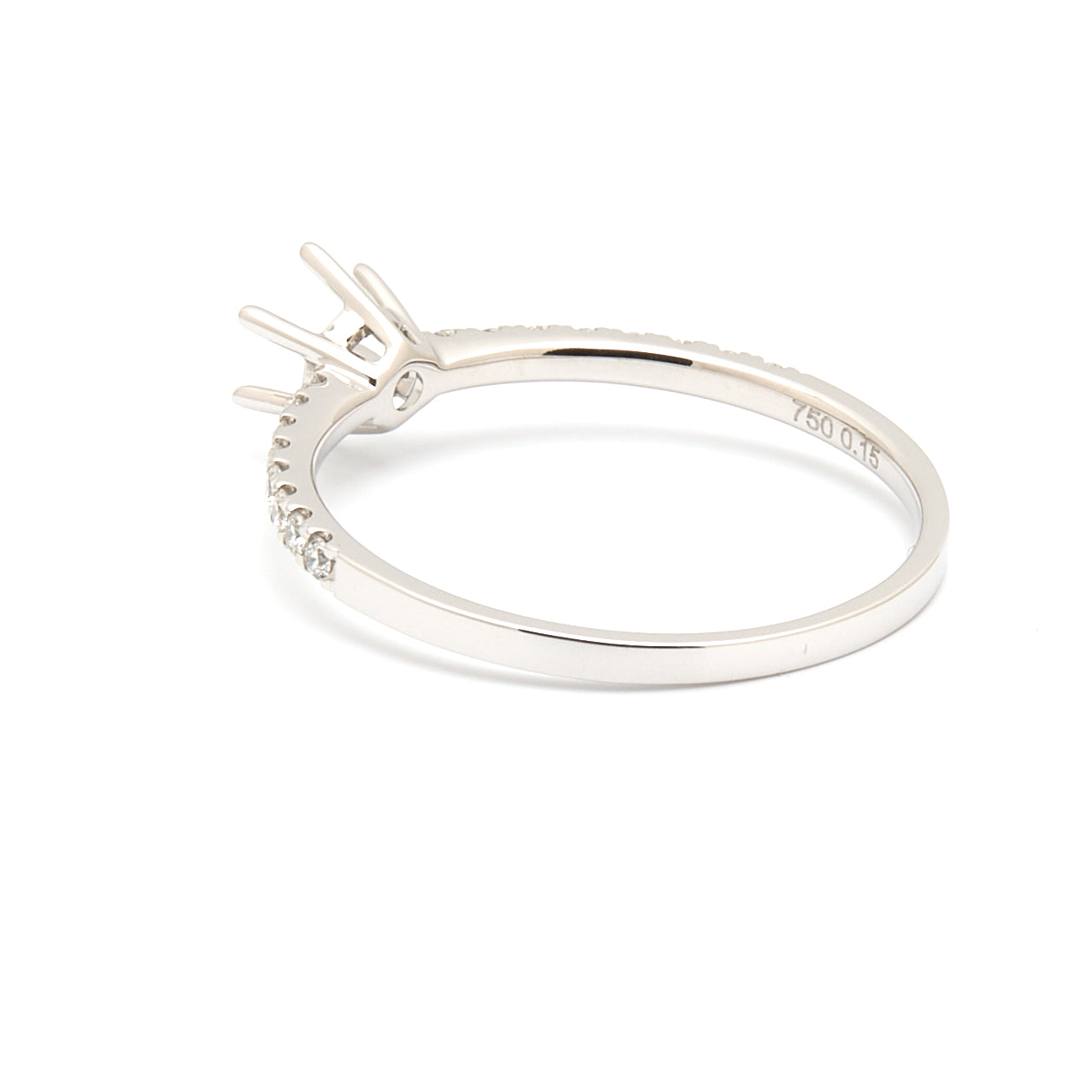 18K Gold Natural Diamond Luna Whisper ring mount RM1502 0.15ct