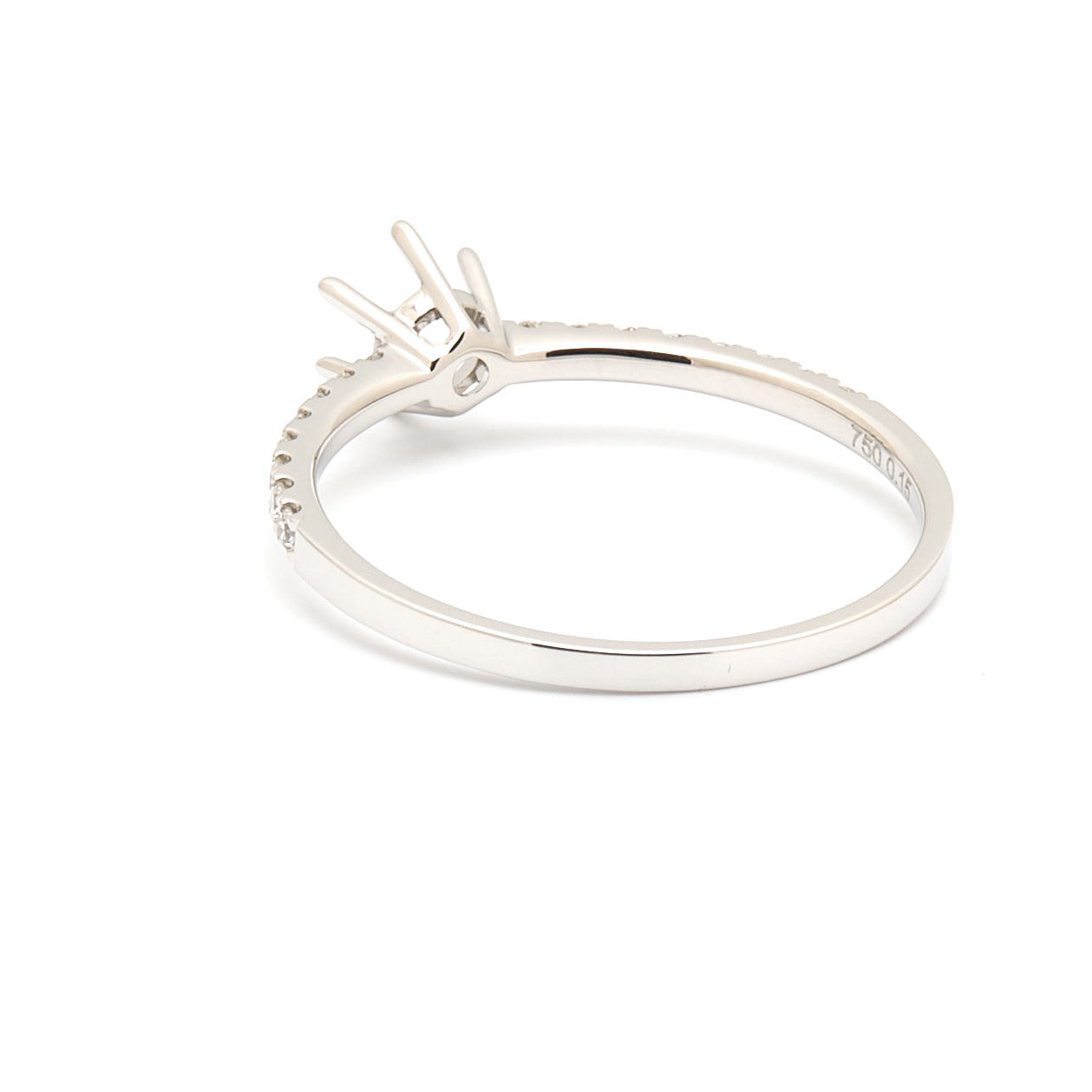 18K Gold Natural Diamond Luna Whisper ring mount MR008 RM1502 0.15ct - FABER JEWELS