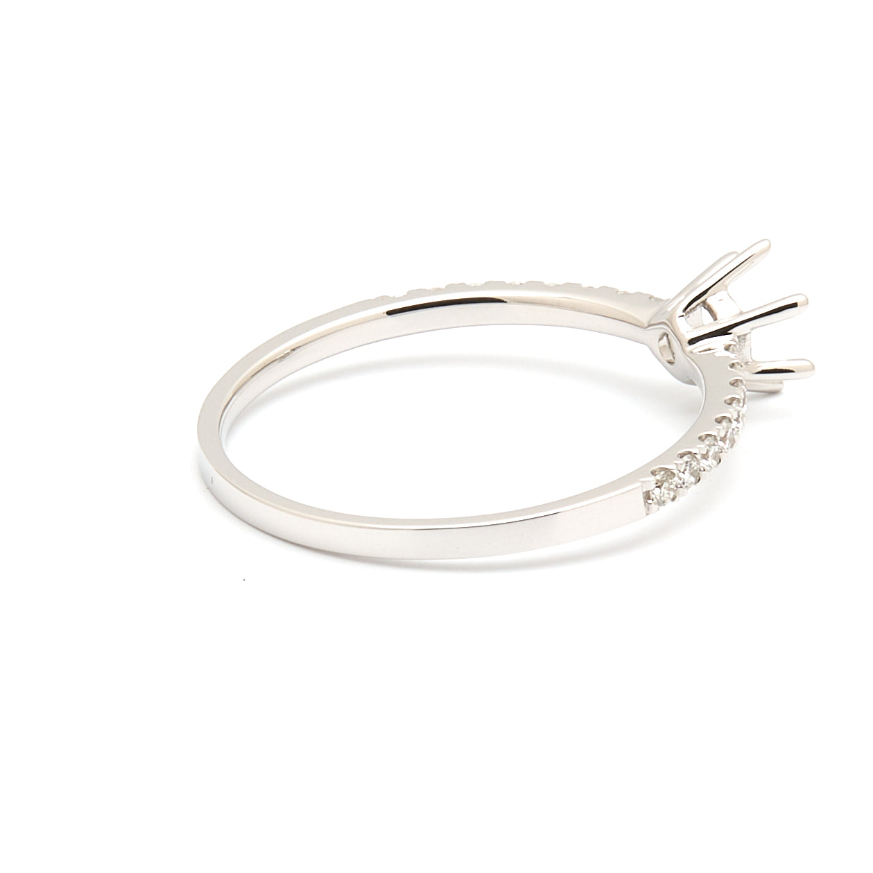 18K Gold Natural Diamond Luna Whisper ring mount MR008 RM1502 0.15ct - FABER JEWELS