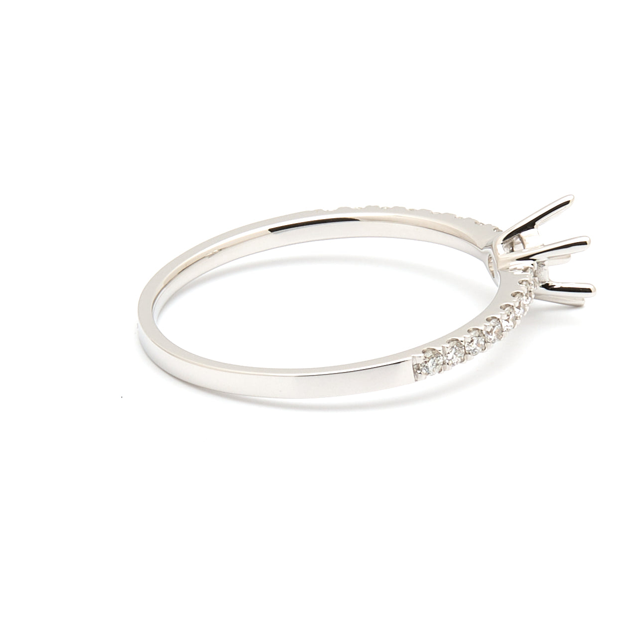 18K Gold Natural Diamond Luna Whisper ring mount MR008 RM1502 0.15ct - FABER JEWELS