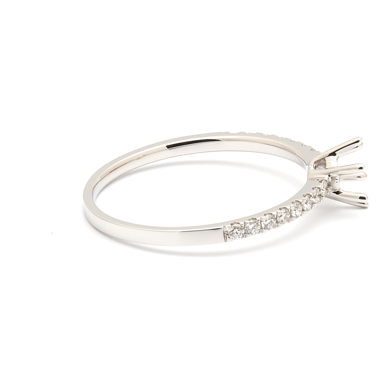 18K Gold Natural Diamond Luna Whisper ring mount MR008 RM1502 0.15ct - FABER JEWELS