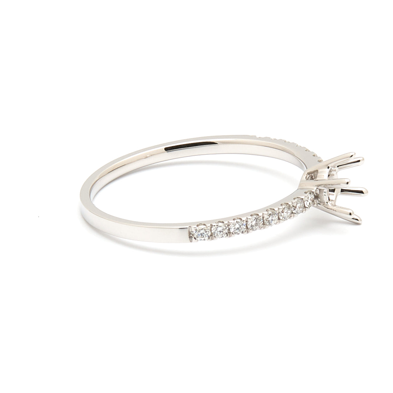 18K Gold Natural Diamond Luna Whisper ring mount MR008 RM1502 0.15ct - FABER JEWELS