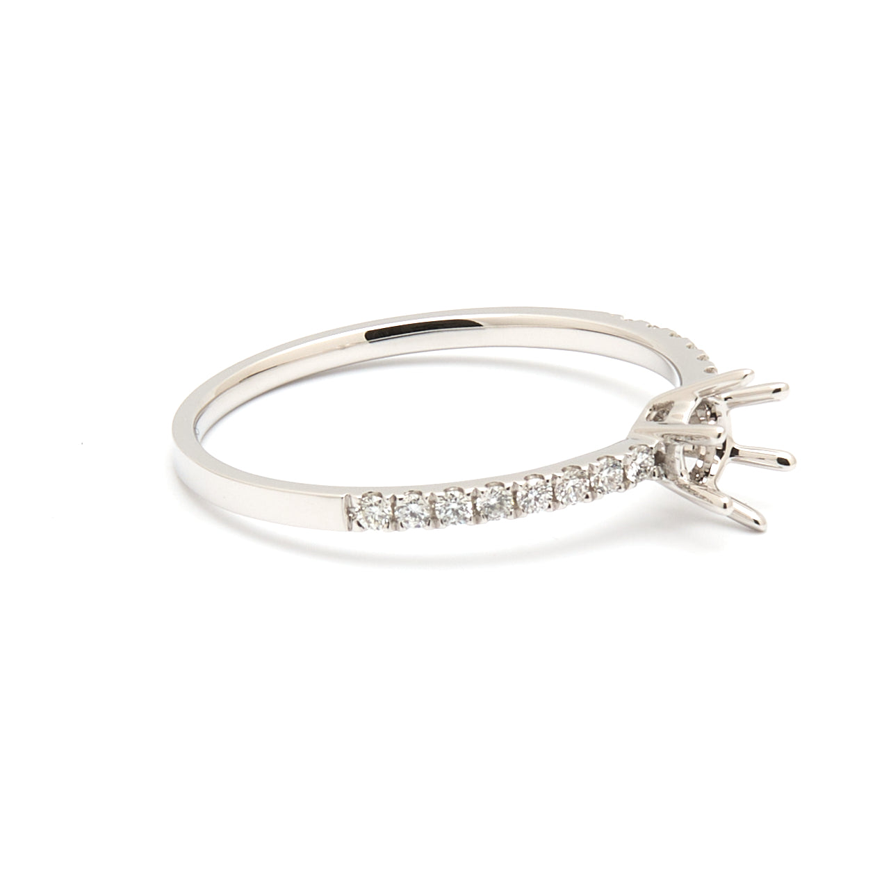 18K Gold Natural Diamond Luna Whisper ring mount MR008 RM1502 0.15ct - FABER JEWELS
