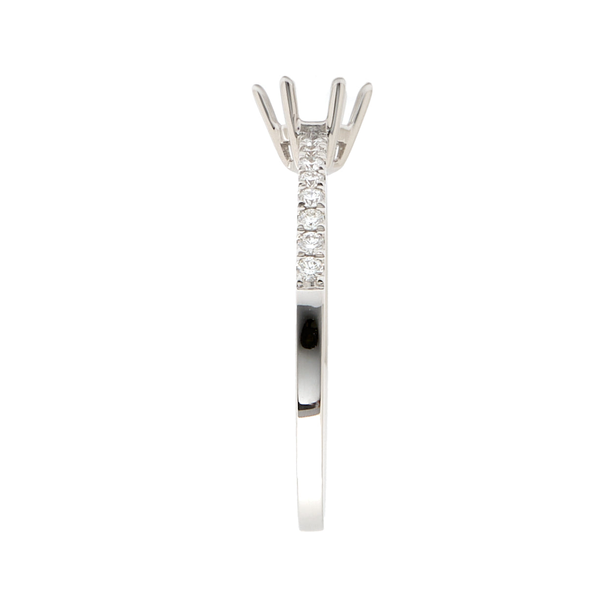 18K Gold Natural Diamond Luna Whisper ring mount MR008 RM1502 0.15ct - FABER JEWELS