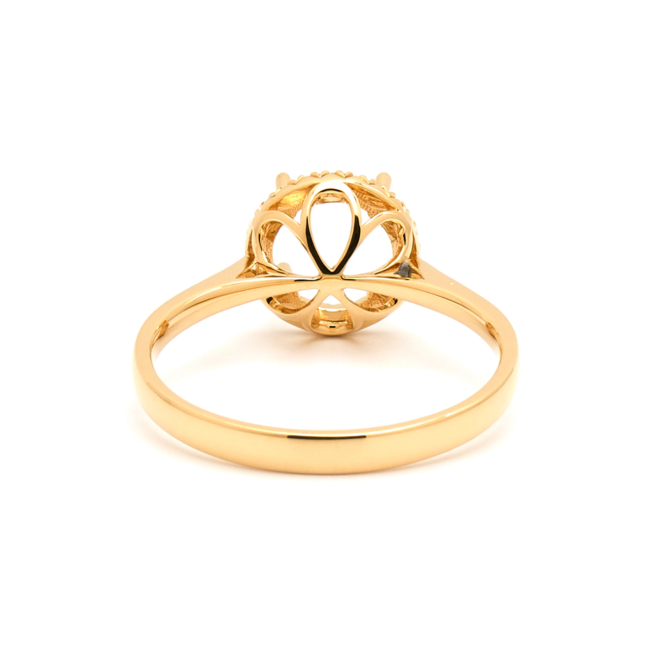 18K Gold Natural Diamond Periwinkle Halo Ring Mount MR014 - RM5007 - FABER JEWELS