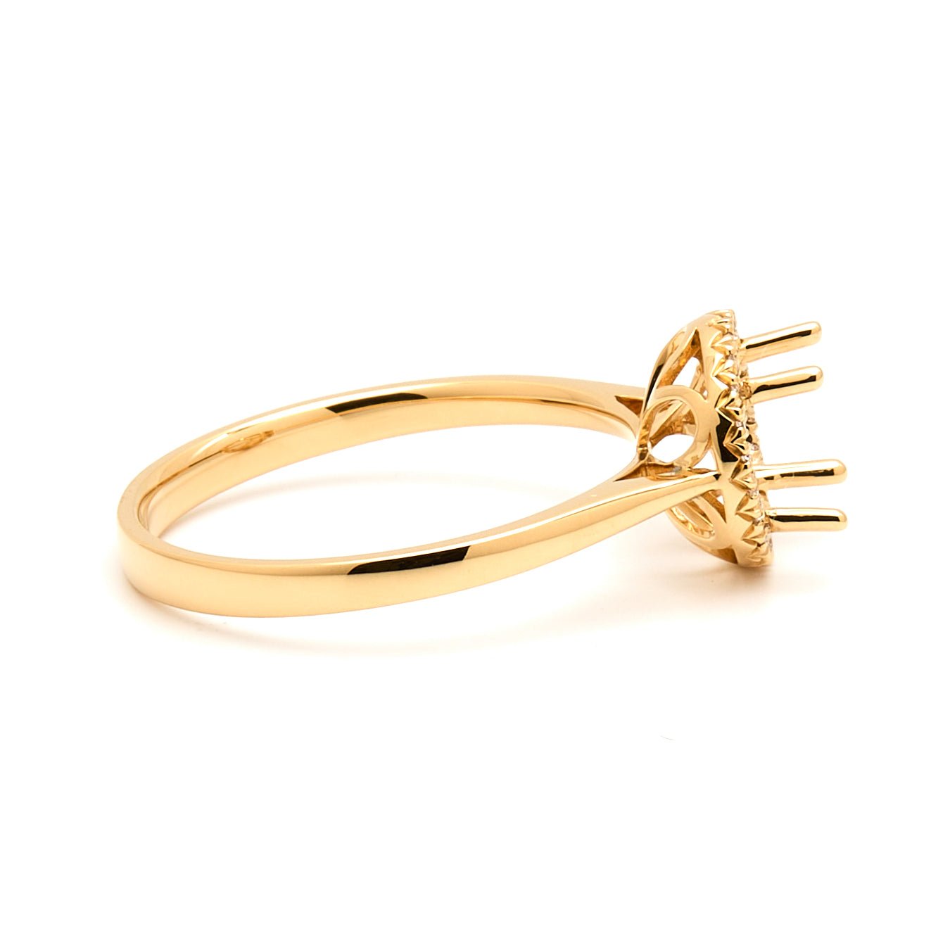 18K Gold Natural Diamond Periwinkle Halo Ring Mount MR014 - RM5007 - FABER JEWELS