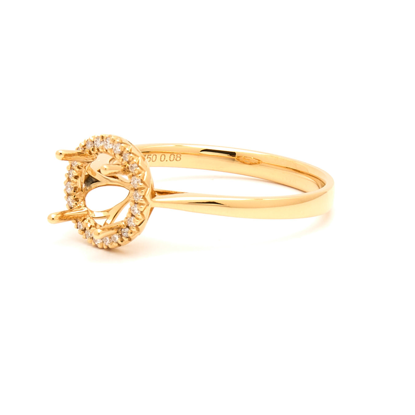 18K Gold Natural Diamond Periwinkle Halo Ring Mount MR014 - RM5007 - FABER JEWELS