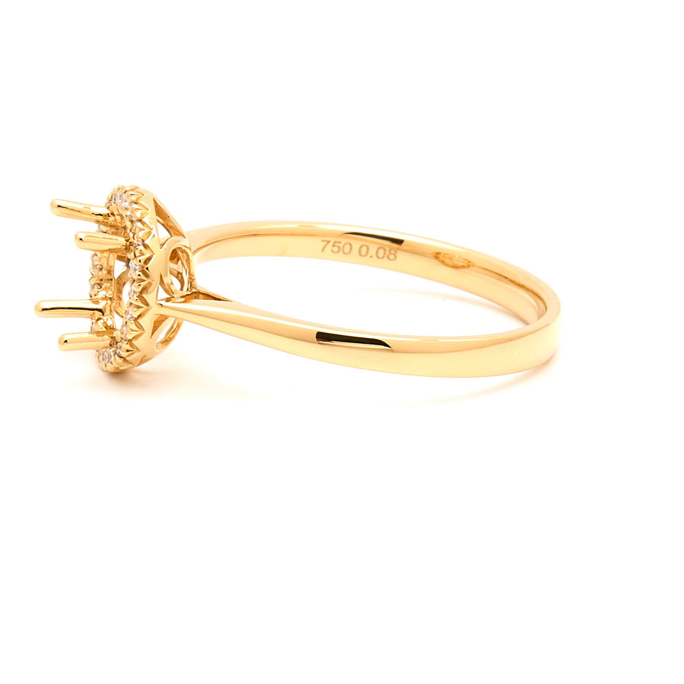 18K Gold Natural Diamond Periwinkle Halo Ring Mount MR014 - RM5007 - FABER JEWELS