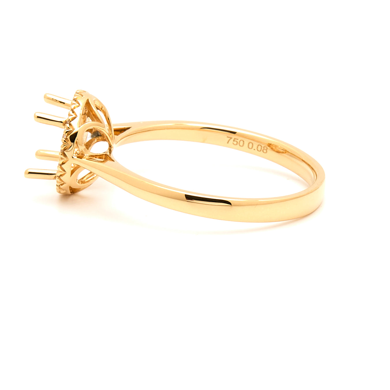 18K Gold Natural Diamond Periwinkle Halo Ring Mount MR014 - RM5007 - FABER JEWELS