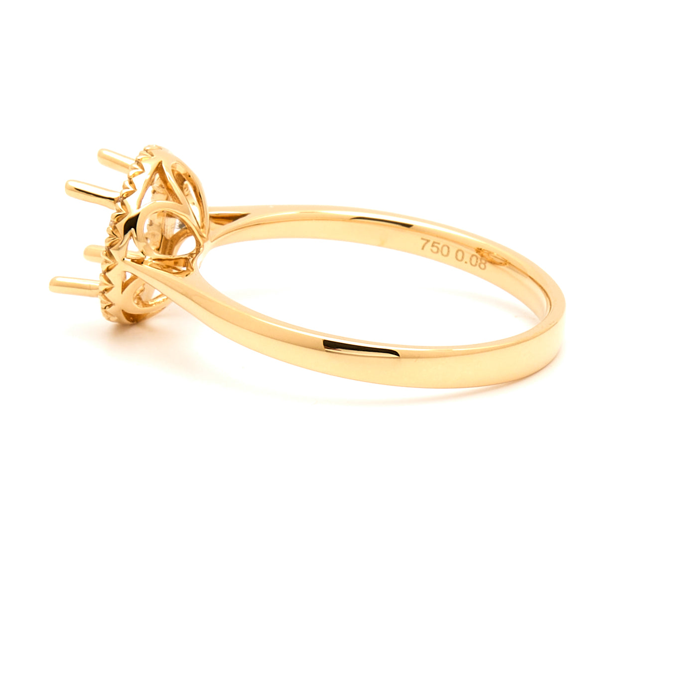 18K Gold Natural Diamond Periwinkle Halo Ring Mount MR014 - RM5007 - FABER JEWELS