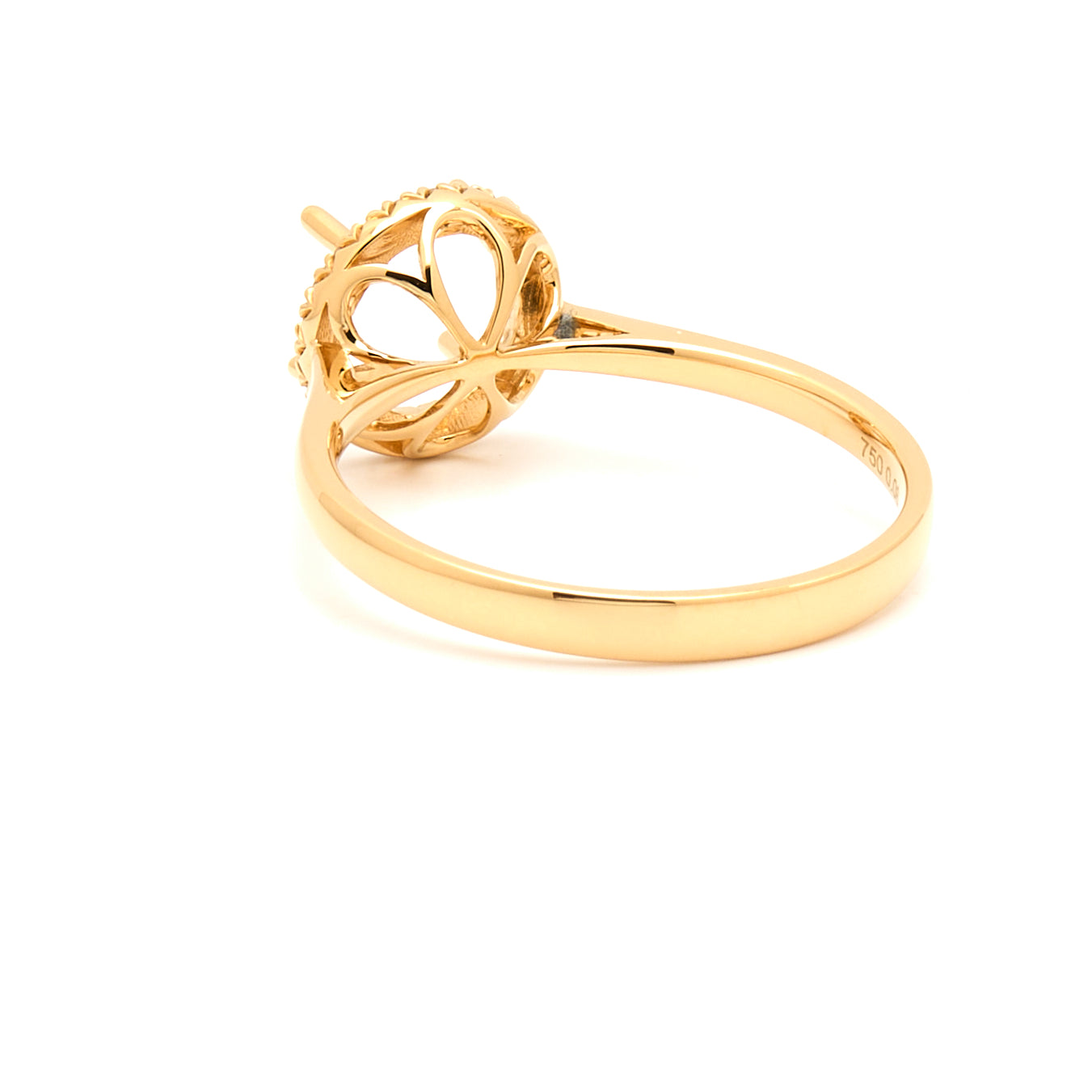 18K Gold Natural Diamond Periwinkle Halo Ring Mount MR014 - RM5007 - FABER JEWELS