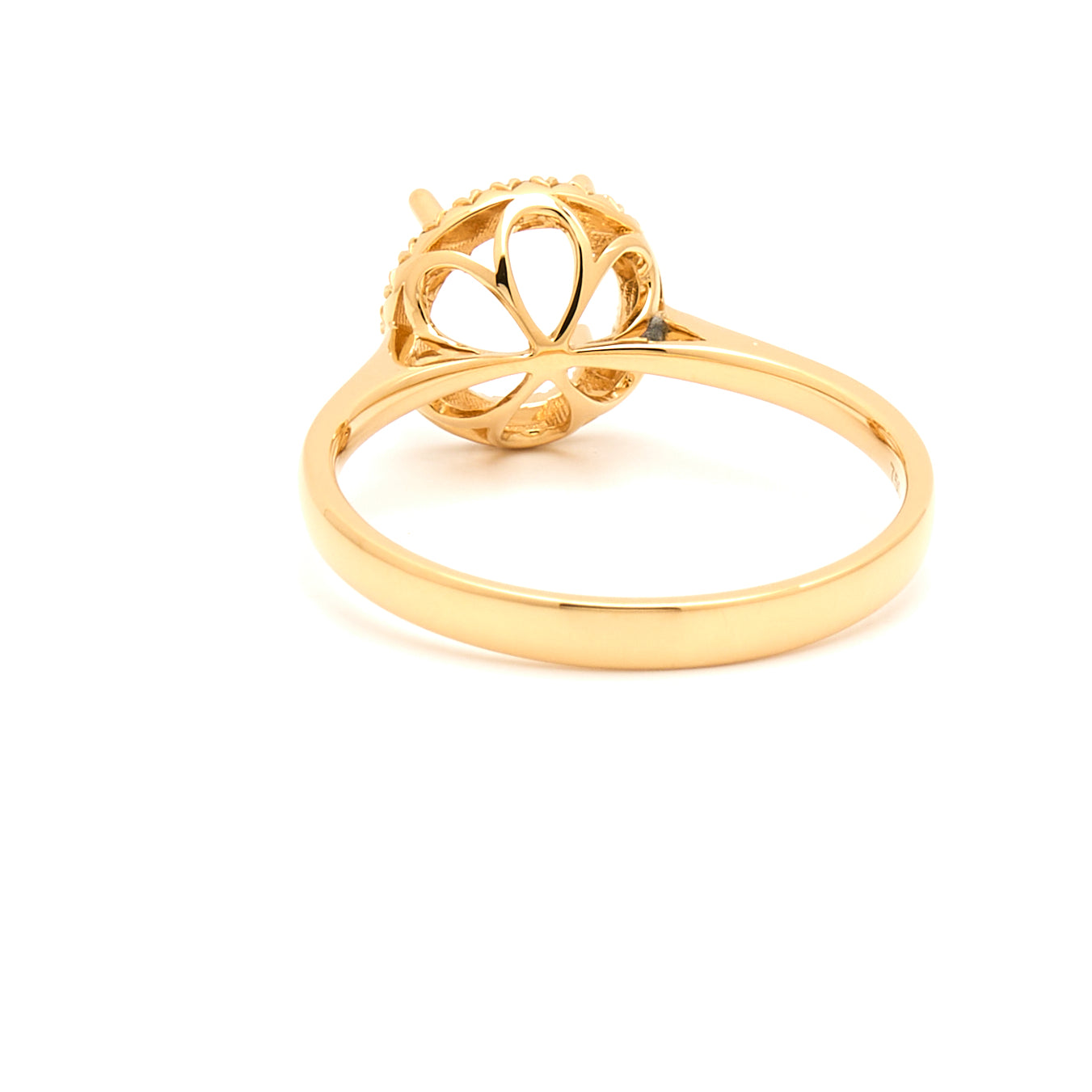 18K Gold Natural Diamond Periwinkle Halo Ring Mount MR014 - RM5007 - FABER JEWELS