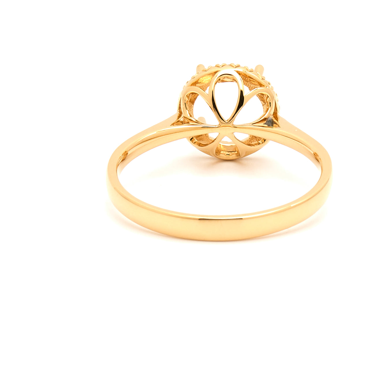 18K Gold Natural Diamond Periwinkle Halo Ring Mount MR014 - RM5007 - FABER JEWELS