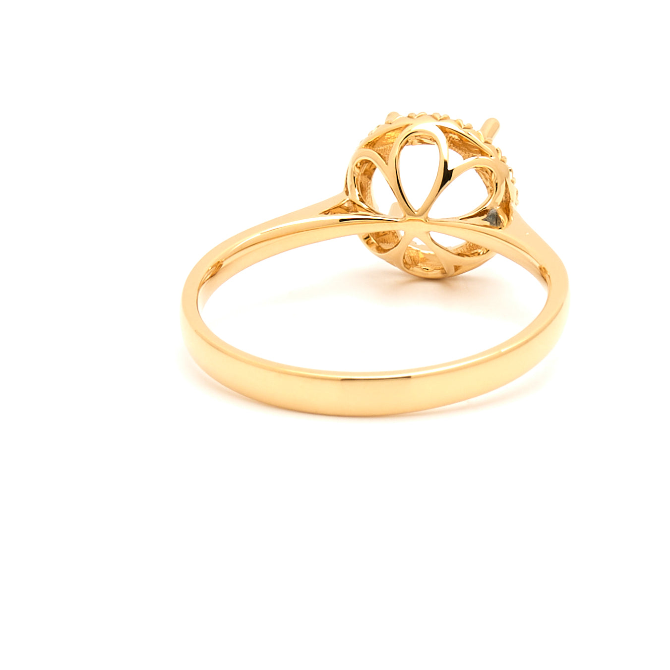 18K Gold Natural Diamond Periwinkle Halo Ring Mount MR014 - RM5007 - FABER JEWELS
