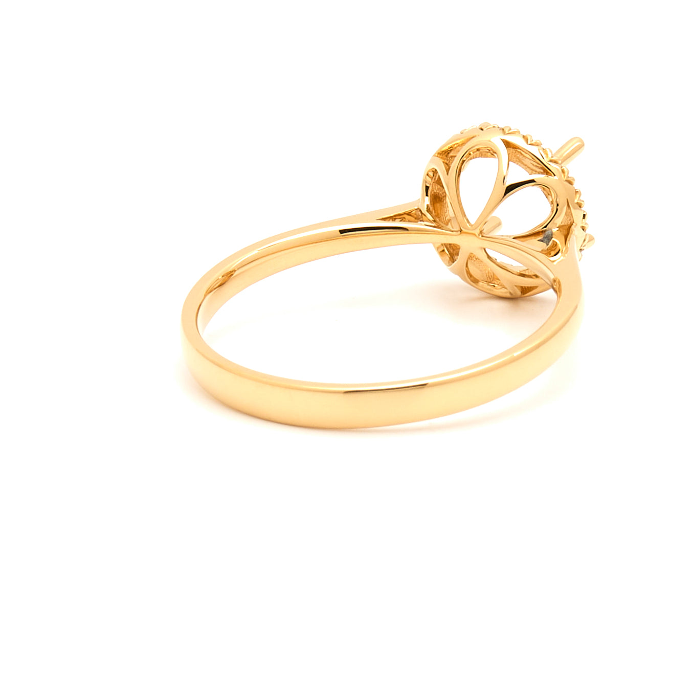 18K Gold Natural Diamond Periwinkle Halo Ring Mount MR014 - RM5007 - FABER JEWELS