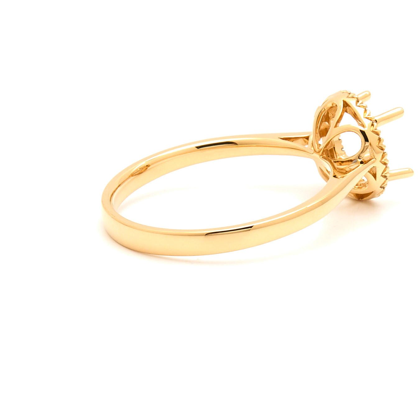 18K Gold Natural Diamond Periwinkle Halo Ring Mount MR014 - RM5007 - FABER JEWELS