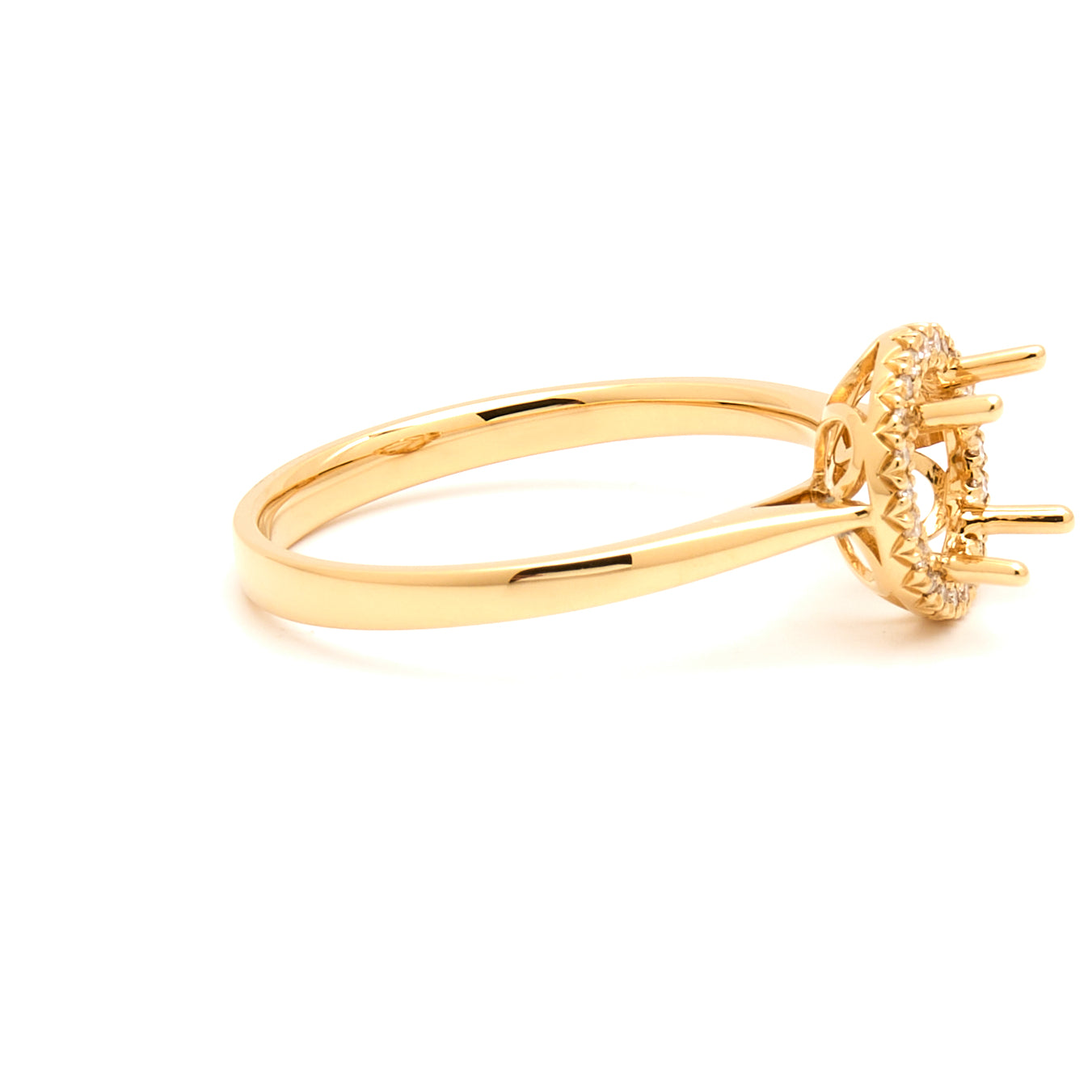 18K Gold Natural Diamond Periwinkle Halo Ring Mount MR014 - RM5007 - FABER JEWELS