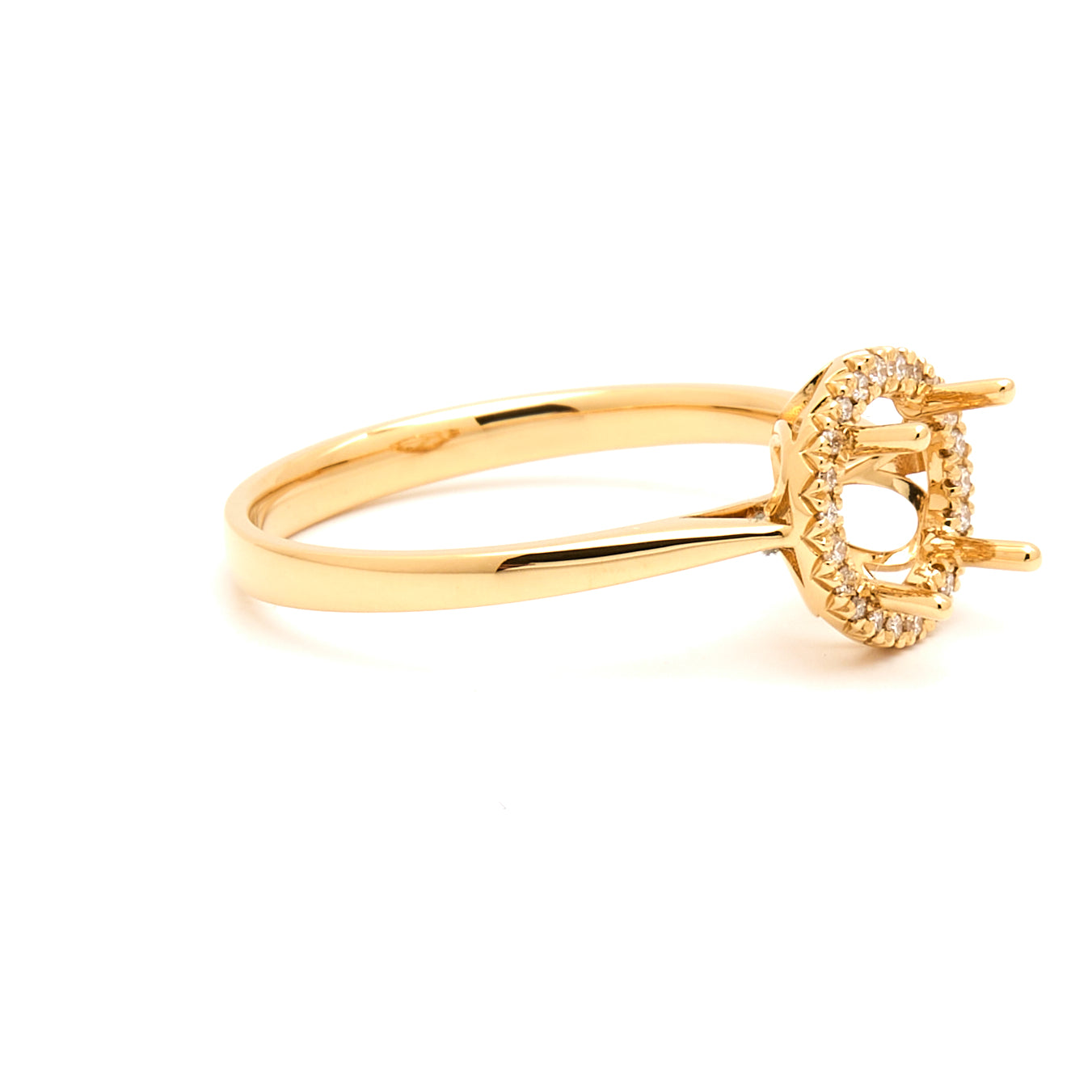 18K Gold Natural Diamond Periwinkle Halo Ring Mount MR014 - RM5007 - FABER JEWELS