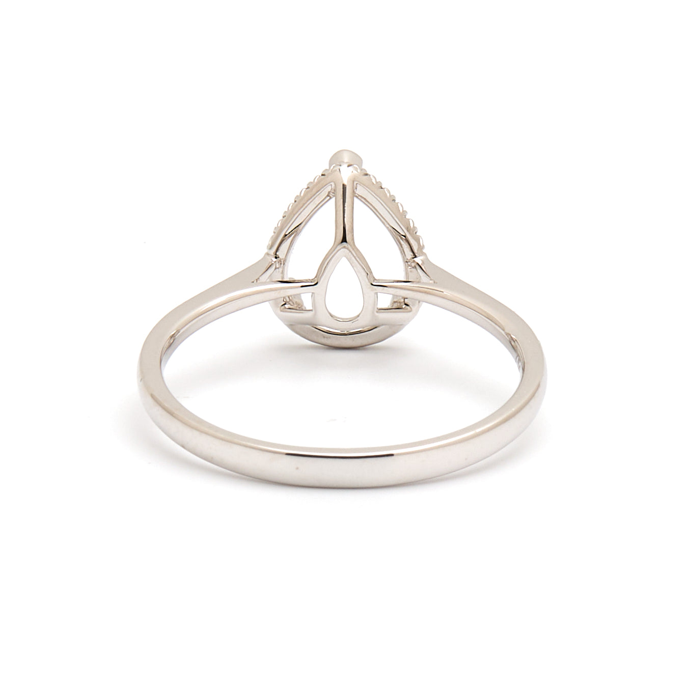 18K Gold Natural Diamond Lisse Halo Ring Mount MR015 - RM5536 - FABER JEWELS