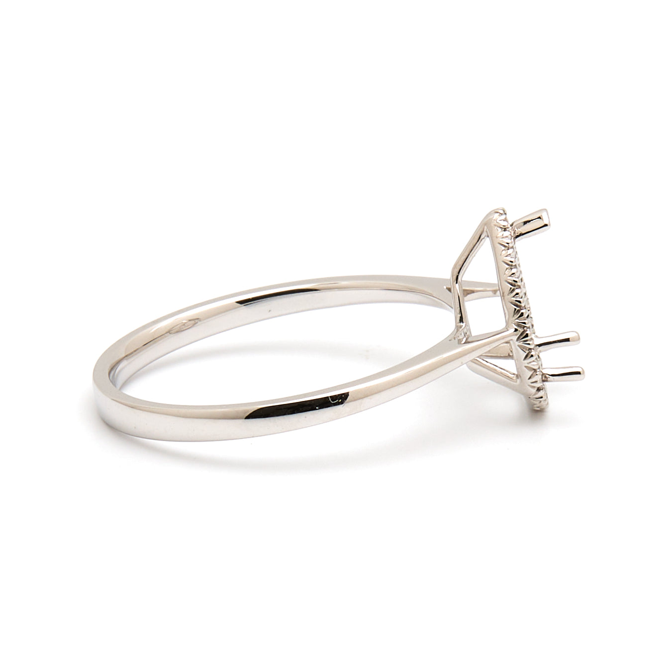 18K Gold Natural Diamond Lisse Halo Ring Mount MR015 - RM5536 - FABER JEWELS