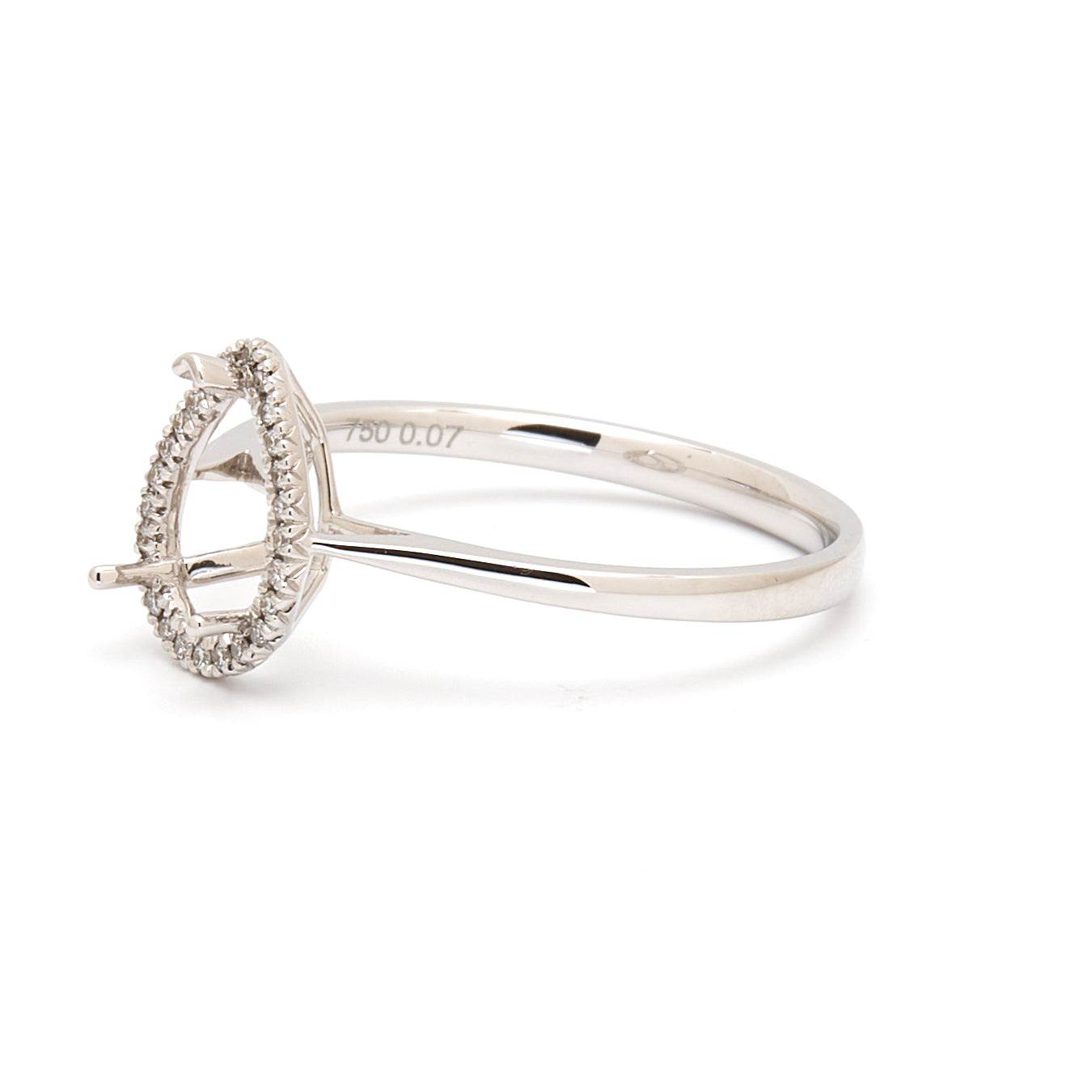 18K Gold Natural Diamond Lisse Halo Ring Mount MR015 - RM5536 - FABER JEWELS
