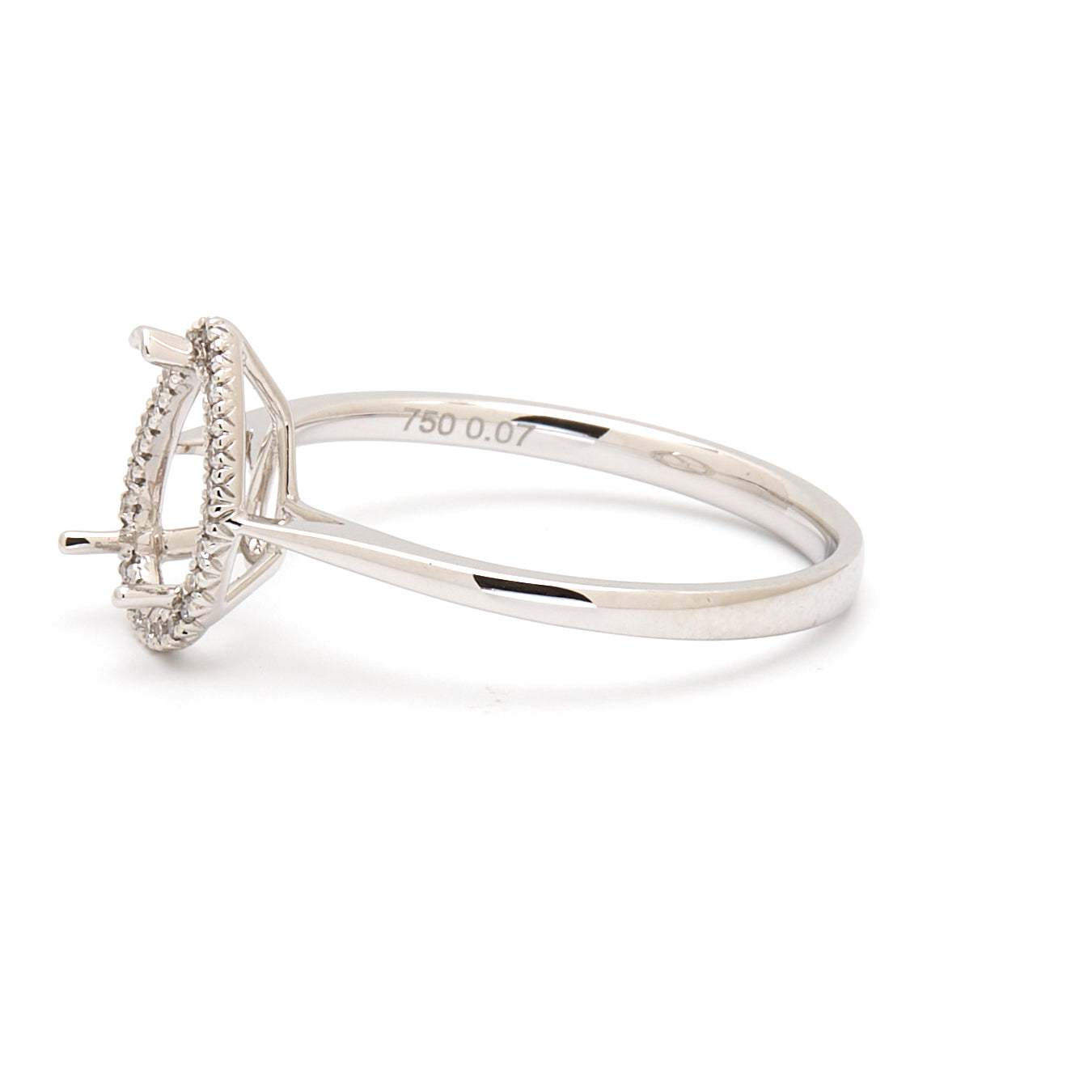 18K Gold Natural Diamond Lisse Halo Ring Mount MR015 - RM5536 - FABER JEWELS
