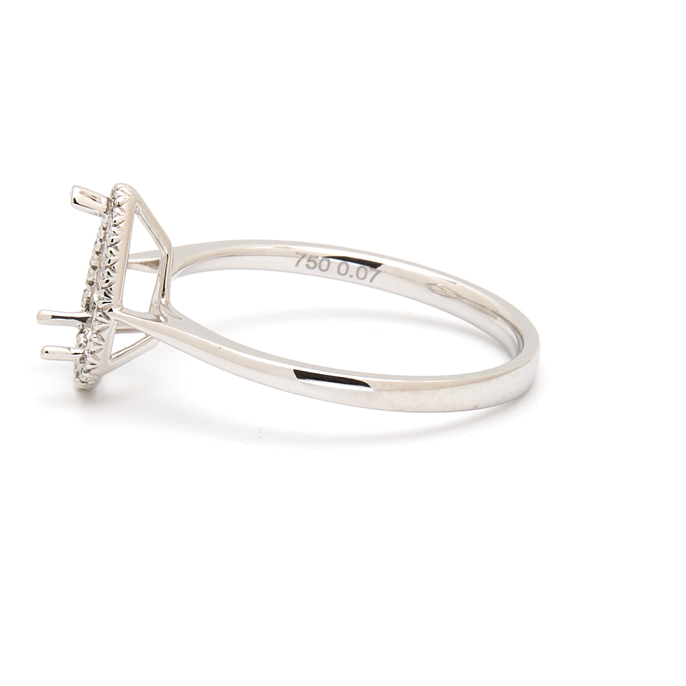 18K Gold Natural Diamond Lisse Halo Ring Mount MR015 - RM5536 - FABER JEWELS