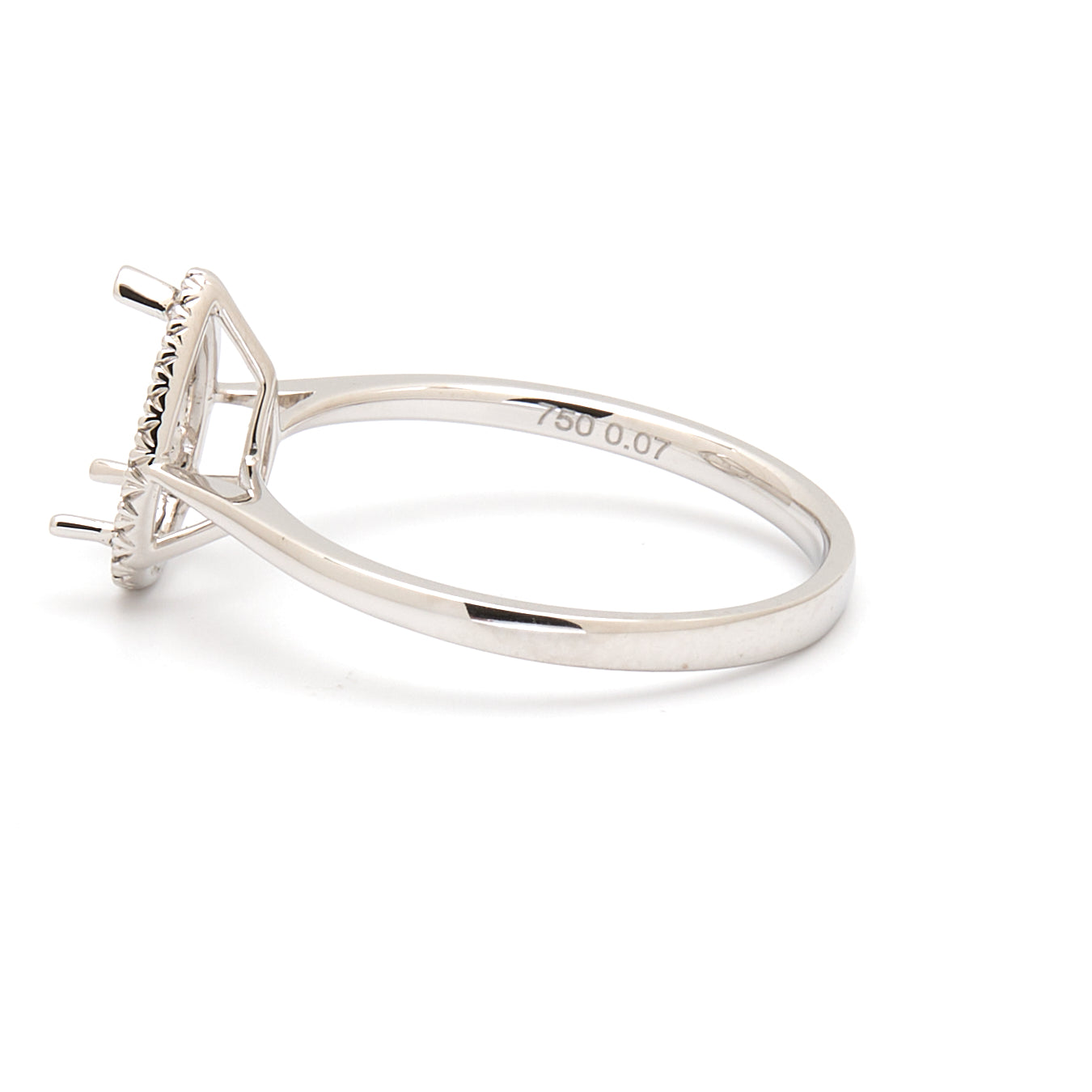 18K Gold Natural Diamond Lisse Halo Ring Mount MR015 - RM5536 - FABER JEWELS