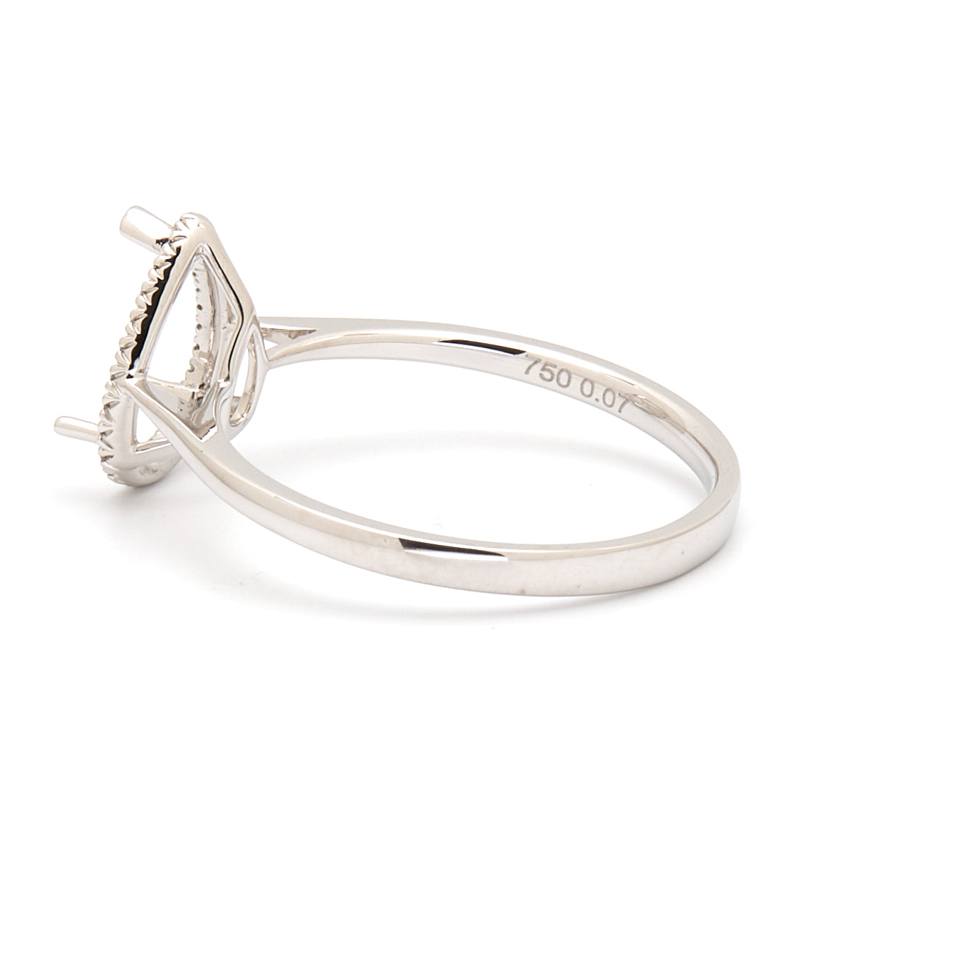 18K Gold Natural Diamond Lisse Halo Ring Mount MR015 - RM5536 - FABER JEWELS