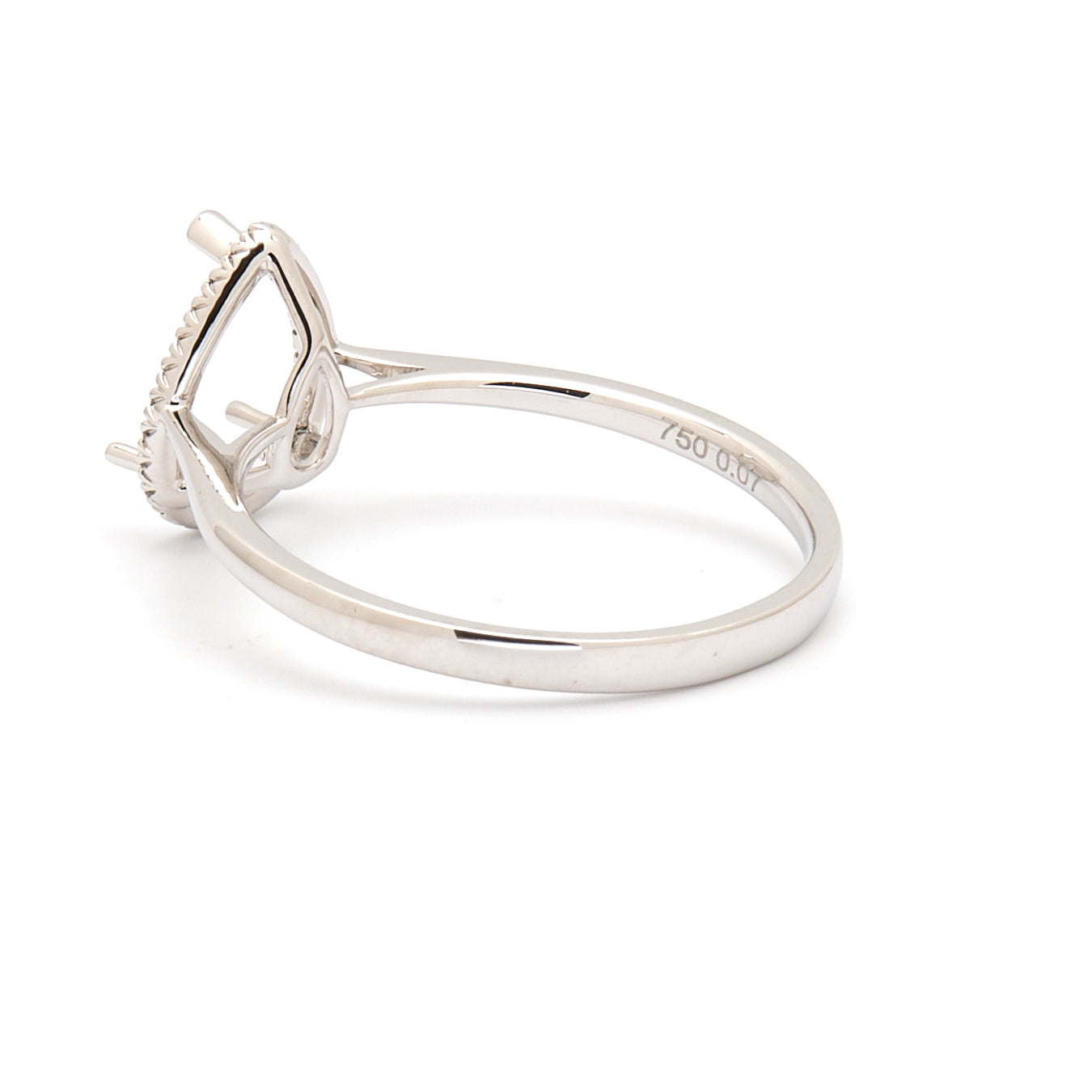 18K Gold Natural Diamond Lisse Halo Ring Mount MR015 - RM5536 - FABER JEWELS