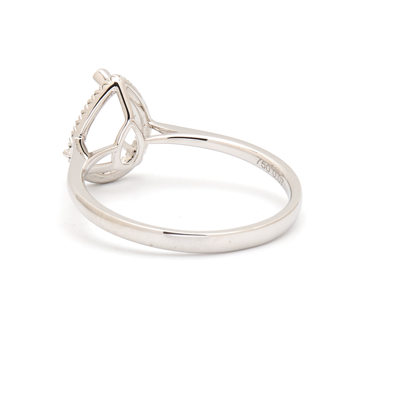 18K Gold Natural Diamond Lisse Halo Ring Mount MR015 - RM5536 - FABER JEWELS