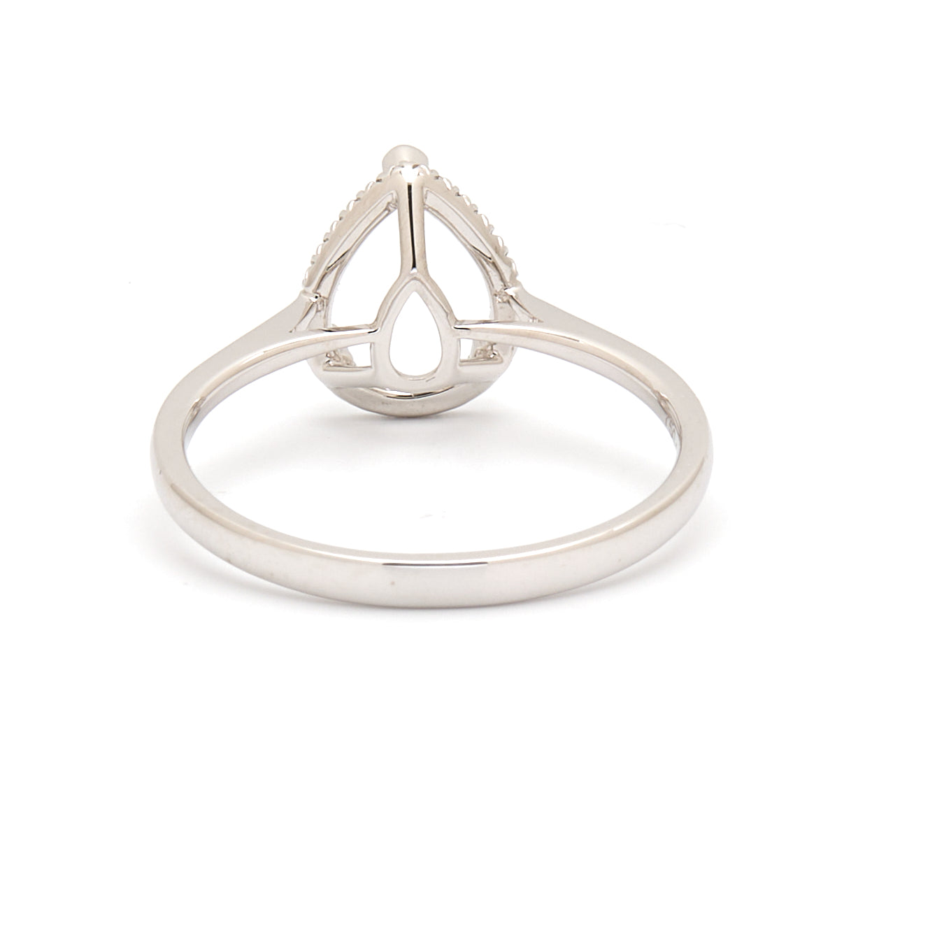 18K Gold Natural Diamond Lisse Halo Ring Mount MR015 - RM5536 - FABER JEWELS