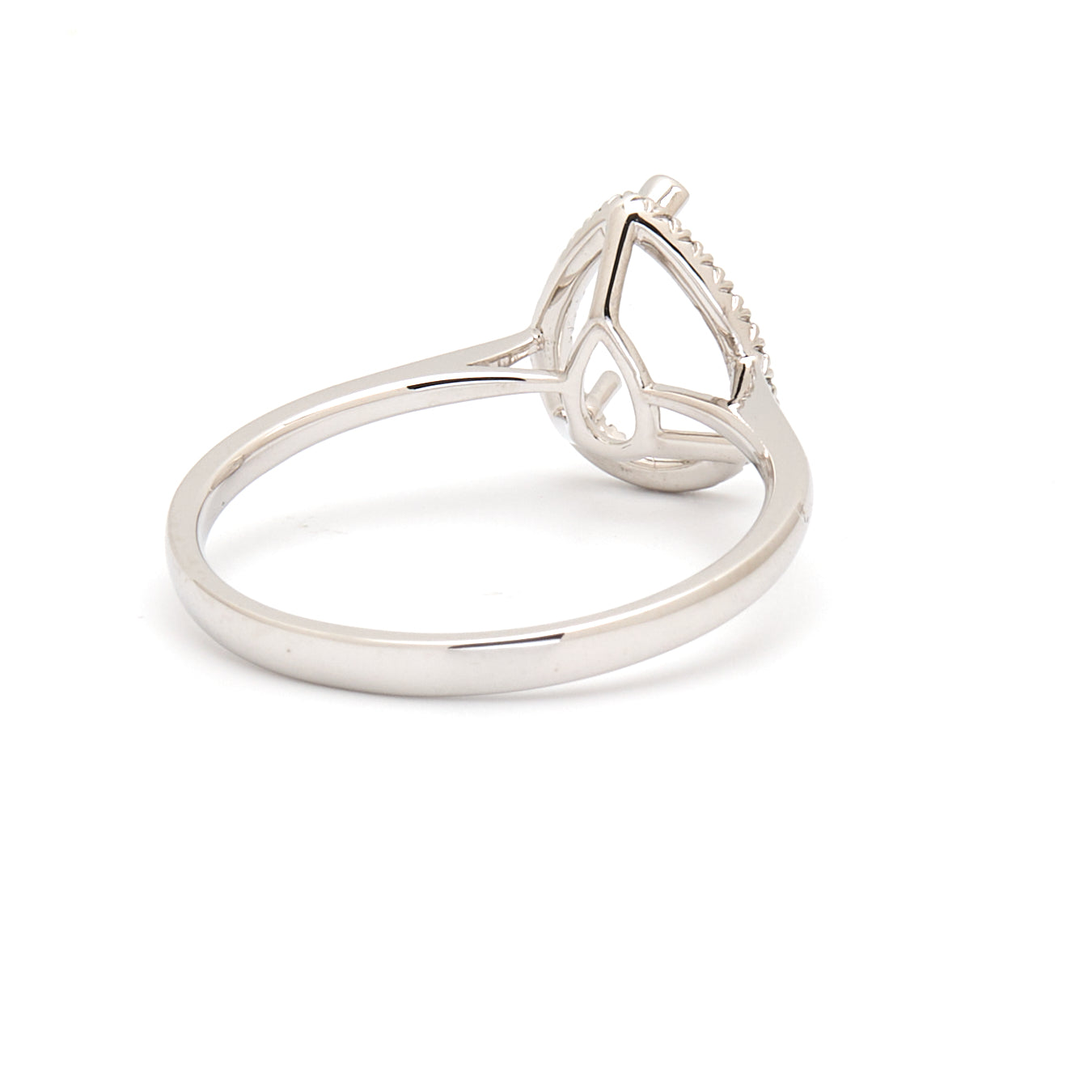 18K Gold Natural Diamond Lisse Halo Ring Mount MR015 - RM5536 - FABER JEWELS