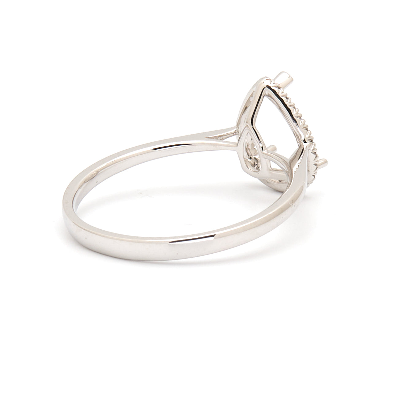 18K Gold Natural Diamond Lisse Halo Ring Mount MR015 - RM5536 - FABER JEWELS