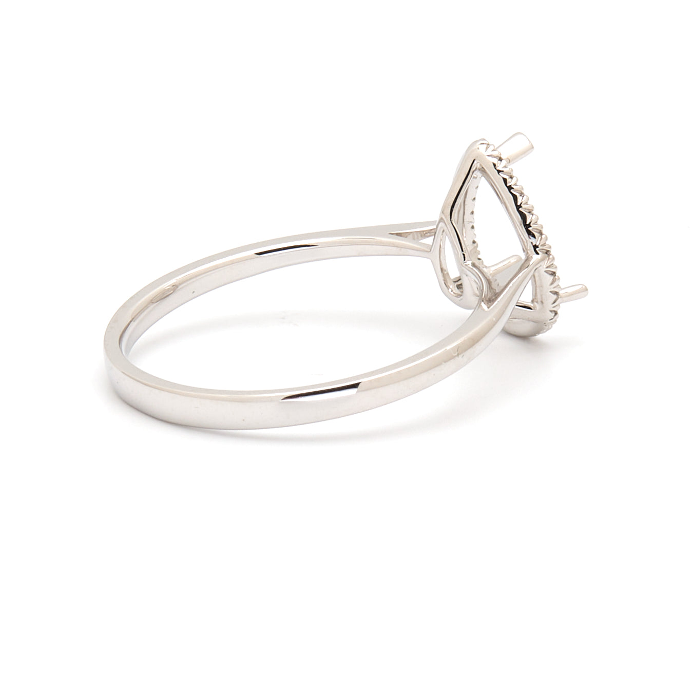 18K Gold Natural Diamond Lisse Halo Ring Mount MR015 - RM5536 - FABER JEWELS