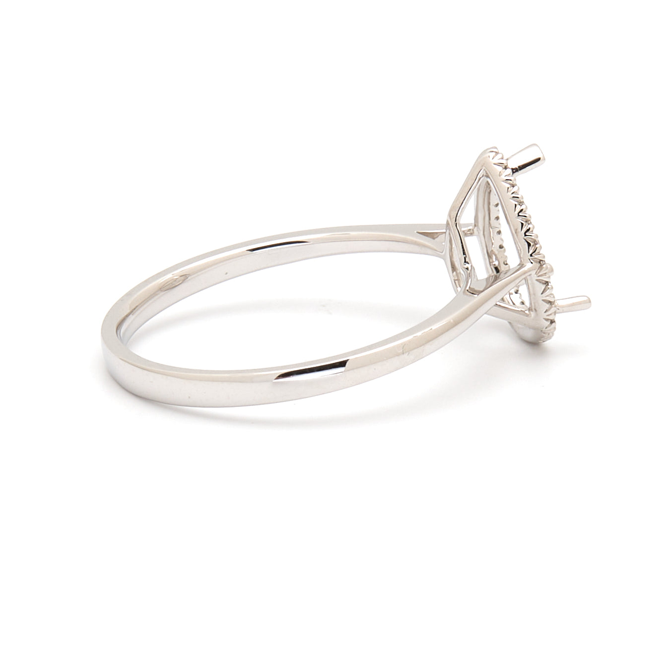 18K Gold Natural Diamond Lisse Halo Ring Mount MR015 - RM5536 - FABER JEWELS